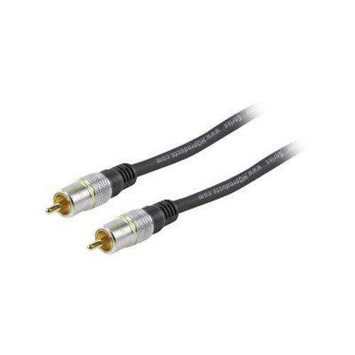 HQ - Câble vidéo - RCA (M) pour RCA (M) - 5 m - câble coaxial à double blindage - noir