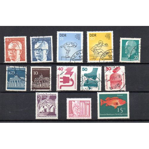 Allemagne- Ddr - Lot De 10 Timbres Oblitérés Et 3 Timbres Neufs Divers