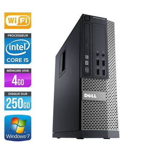 Dell Optiplex 790 SFF - Intel Core i5-2400 / 3.10 GHz - RAM 4 Go - HDD 250 Go - DVD - GigaBit Ethernet - Wifi - Windows 7 Professionnel