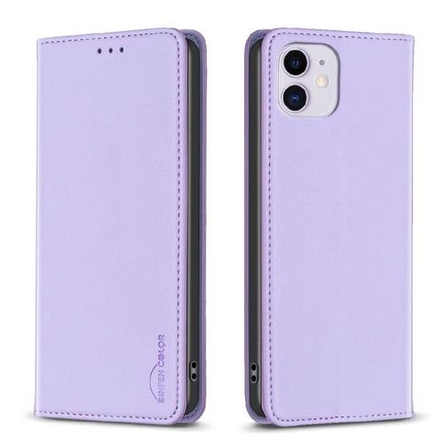 Étui Pour Iphone 11 Étui En Cuir Portefeuille Fente Multi-Carte Affaires Multi-Couleur - Violet Clair