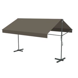 Store Banne Double Pente Manuel 4 X 1,5/1,5 M Taupe Polyester Iseo