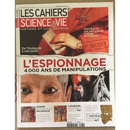 Les Cahiers Science Et Vie Histoire Et Civilisations N*161 Mai 2016 L'espionnage