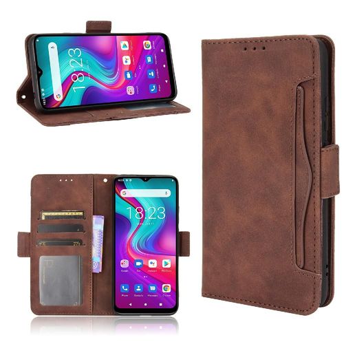 Étui Pour Doogee X95 Titulaire De La Carte Réglable Détachable Fermeture Magnétique Couverture Portefeuille En Cuir, - Le Brun