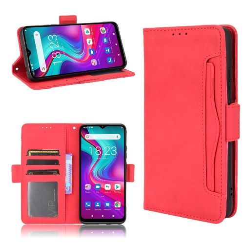 Étui Pour Doogee X95 Titulaire De La Carte Réglable Détachable Fermeture Magnétique Couverture Portefeuille En Cuir, - Rouge