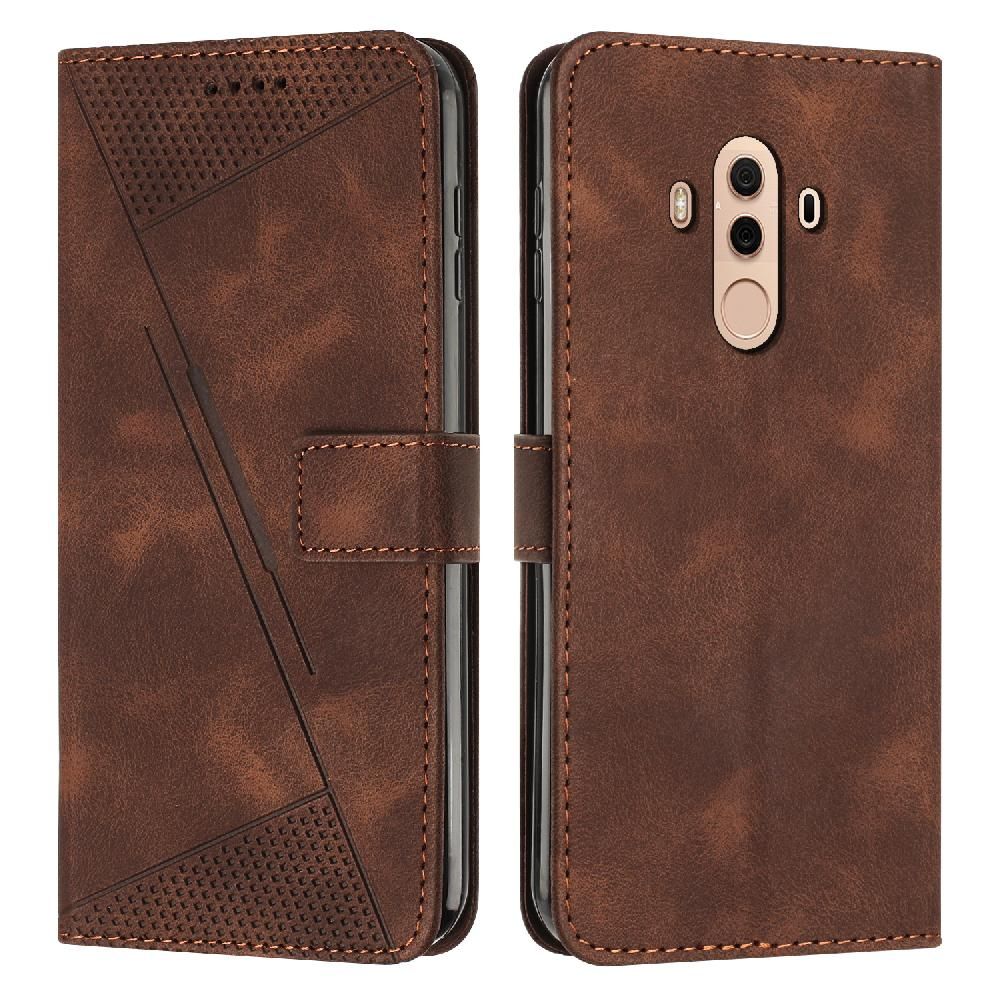 Étui Portefeuille Compatible Huawei Mate 10 Pro Protection Complète Couverture Antichoc Boucle Latérale Insertion De Carte Cuir Pu - Le Brun