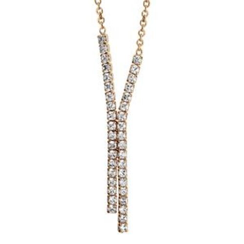 Collier Plaqué Or Rivière D'oxydes Blancs 40+4cm