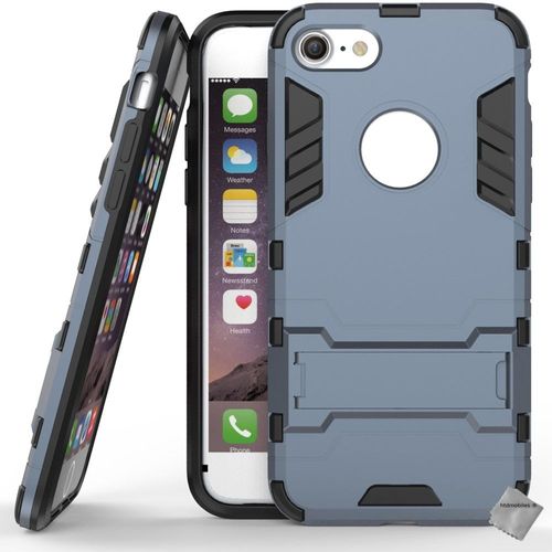 Housse Etui Coque Rigide Anti Choc Pour Apple Iphone 7 + Verre Trempe - Bleu Fonce