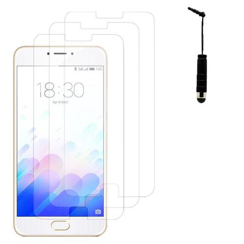 Lot / Pack De 3 Films Pour Meizu M3 Note/ Blue Charm Note3 5.5" Protection D'écran Clear Transparent + Mini Stylet