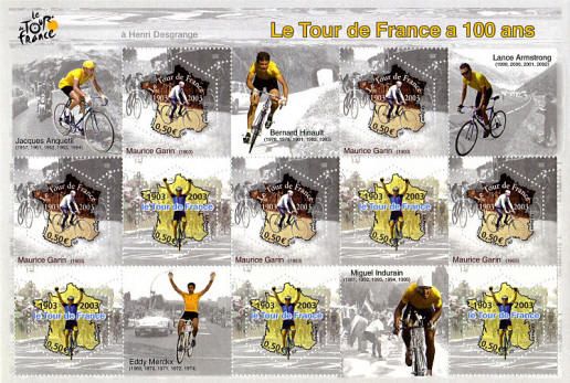 Sport : Cyclisme : Centenaire Du Tour De France Maurice Garin Et Inconnu Bloc Feuillet 59 Année 2003 N° 3582 3583 Yvert Et Tellier Luxe