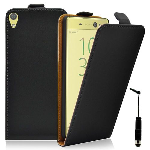 Etui Rabattable Verticale Pour Sony Xperia Xa Ultra 6.0" En Cuir Pu - Noir + Stylet