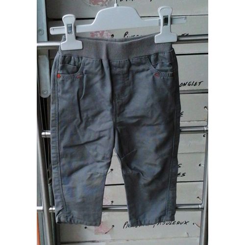 Pantalon "" Okaïdi "" Coton T12 Mois Gris Foncé 