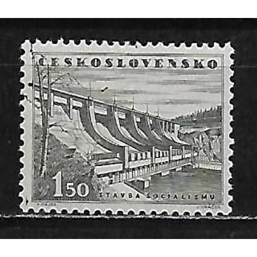 Tchecoslovaquie 1953 : Réalisation Du Socialisme : Barrage - Timbre Oblitéré