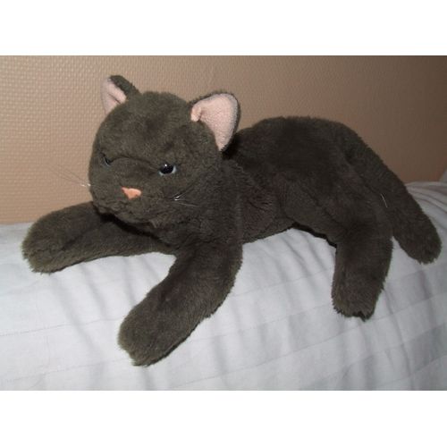 Chat Chartreux Anna Club Gris Rose Peluche Doudou 28 Cm + Queue 17 Cm