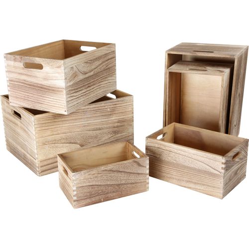 Caisses En Bois Naturel Par 6