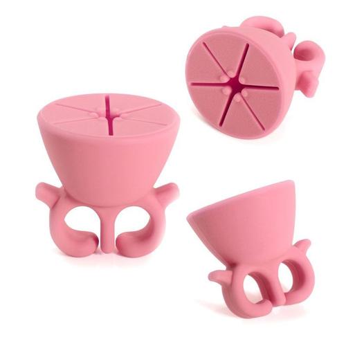 Zodaca® Porte-Vernis Support Bague Souple En Silicone Pour Vernis À Ongles Et S'adapte À Tous Les Types De Mains Ou De Doigts, Rose 