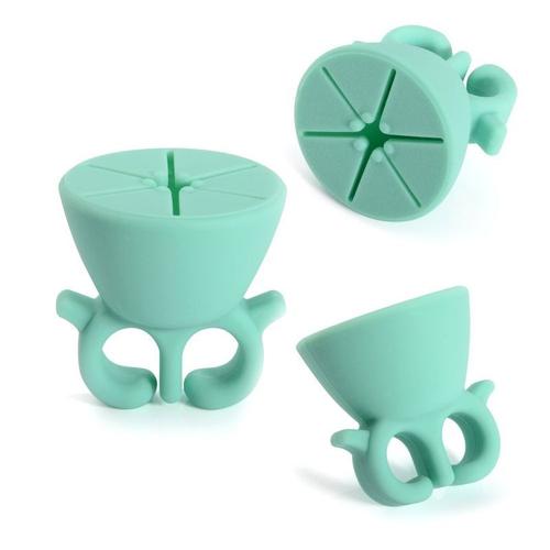 Zodaca® Porte-Vernis Support Bague Souple En Silicone Pour Vernis À Ongles Et S'adapte À Tous Les Types De Mains Ou De Doigts, Vert Menthe 