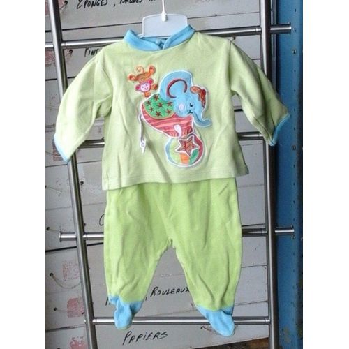 Pyjama ""Vertbaudet "" Coton T6 Mois Vert Pastel