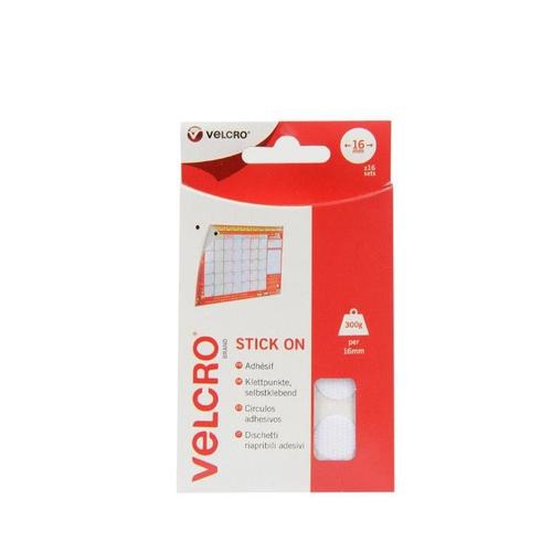 Brand Pastilles Adhésives Velcro Ø 16mm Blanc