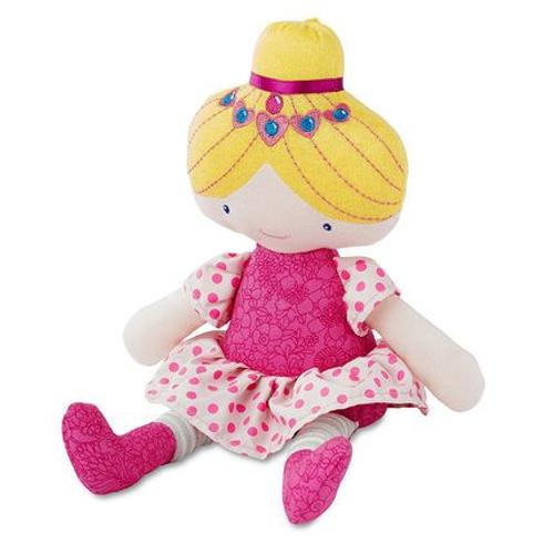 Doudou Poupee Orchestra Premaman Blonde Chignon Pois Rose Fluo Peluche Bebe Naissance Petite Fille Fillette Plush Soft Toys