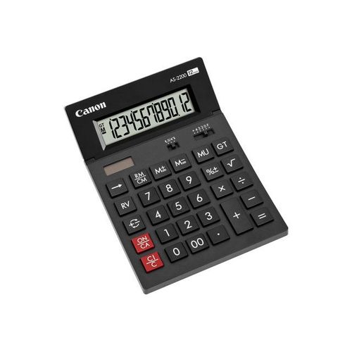 Canon AS-2200 - Calculatrice de bureau - 12 chiffres - panneau solaire, pile - gris foncé