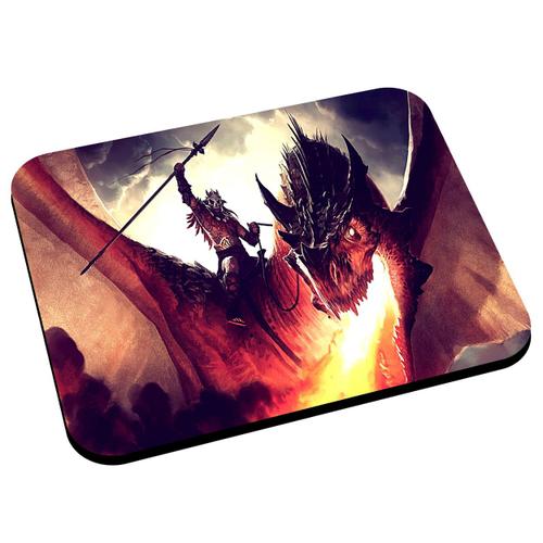 Tapis de souris dragon crache feu fantastique