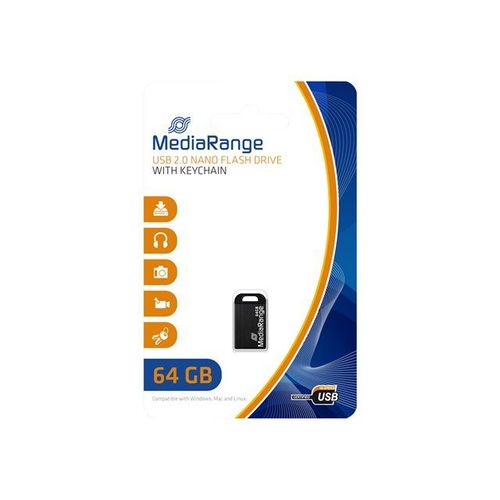 Cle USB 2.0 MediaRange Nano 64Go Noir
