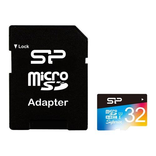SILICON POWER Superior - Carte mémoire flash (adaptateur SD inclus(e)) - 32 Go - Class 10 - microSDHC UHS-I