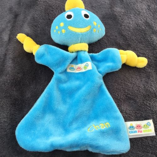 Doudou  Plat Grenouille Chan Champignon Vulli Bleu Jaune