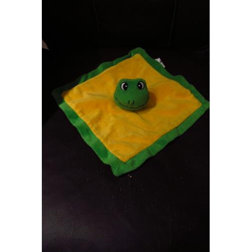 Doudou Plat Grenouille Jaune Et Verte "Sandy"