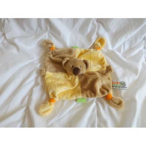 Doudou Ours Koala Jaune Marron 4 Noeuds Mgm Dodo D'amour 