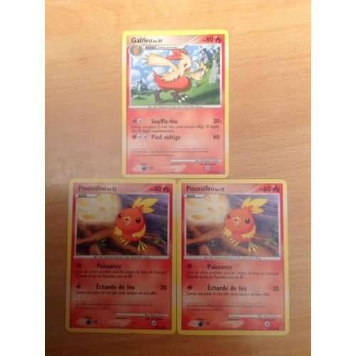 Poussifeu 60pv (99/127) + Poussifeu 60pv (99/127) + Galifeu 80pv (45/127) Pokemon