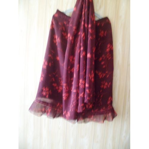 Jupe Blanche Porte Polyester 38 Bordeaux