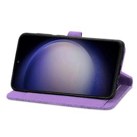 Étui Pour Samsung S23fe Portefeuille Fente Multi-Carte Multi-Couleur Affaires Fermeture Éclair Style - Violet