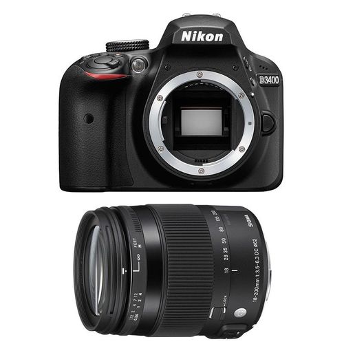 NIKON D3400 + SIGMA 18-200 OS HSM CONTEMPORARY GARANTI 3 ans