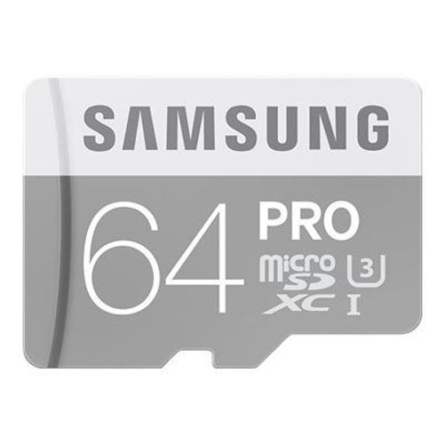 Samsung Pro - Carte mémoire flash (adaptateur microSDHC - SD inclus(e)) - 64 Go - UHS Class 3 / Class10 - microSDXC UHS-I