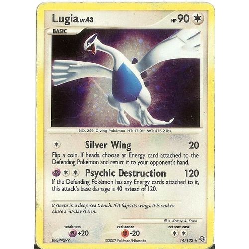 Lugia 14/132 - Lv.43 / 90hp - Secret Wonders / Diamond & Pearl - Rare Holo