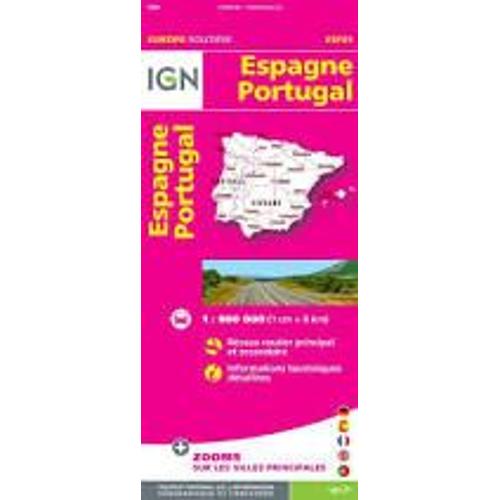 Carte Espagne Portugal Baléares 1/800 000