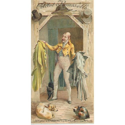Chanson Cadet Rousselle Paroles chromolithographie " cadet rousselle " ( illustration : Maurice leloin )  édité pour la Cie coloniale imp. des arts iNdustriels ( paris ) - au verso,  une partition et les paroles de la chanson ... | Rakuten