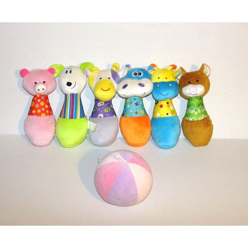 Jeu De Quilles Animaux En Peluches 21 Cm