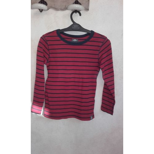 T-Shirt Marinière H&m Coton 7 / 8 Ans Rouge
