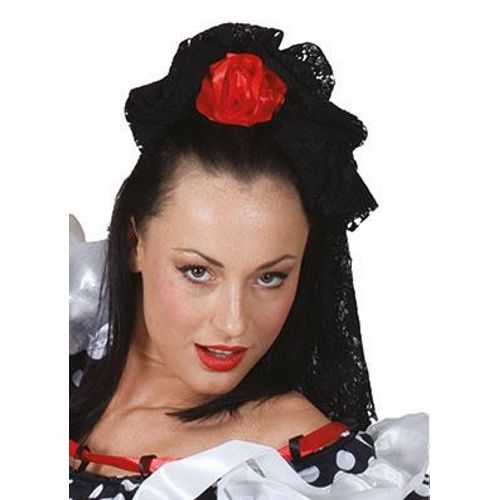 Voile Avec Rose Rouge Espagnole Femme Taille Unique