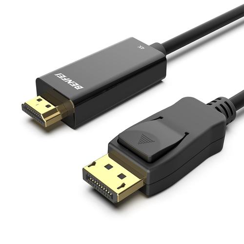 Câble Displayport vers HDMI 4K, 4.5m 4K DP vers HDMI Cordon plaqué Or Compatible pour Lenovo, Dell, HP, ASUS