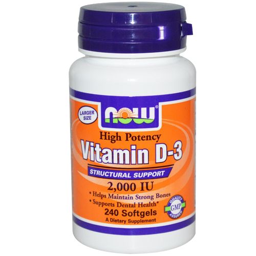 Vitamine D-3, 2000 Ui, 240 Softgels -Now Foods 