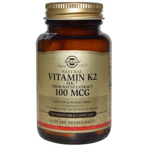 Naturel Vitamine K2, 100 Mcg, 50 Veggie Caps -Solgar 