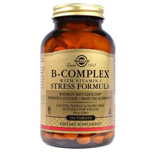 B-Complex Avec De La Vitamine C Stress Formula, 250 Comprimés -Solgar 