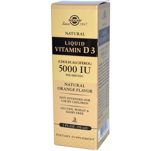 Liquid Vitamine D3, 5000 Ui Par Portion, Orange Saveur Naturelle -Solgar 