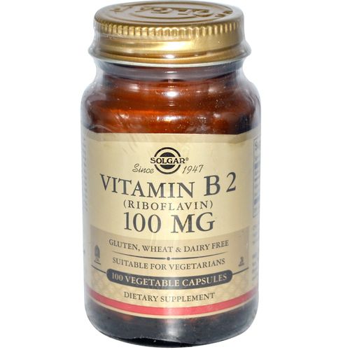 Vitamine B2, 100 Mg, 100 Veggie Caps -Solgar 