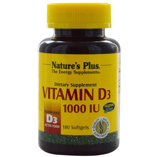 Vitamine D3, 1000 Ui, 180 Gélules -Nature Plus De 