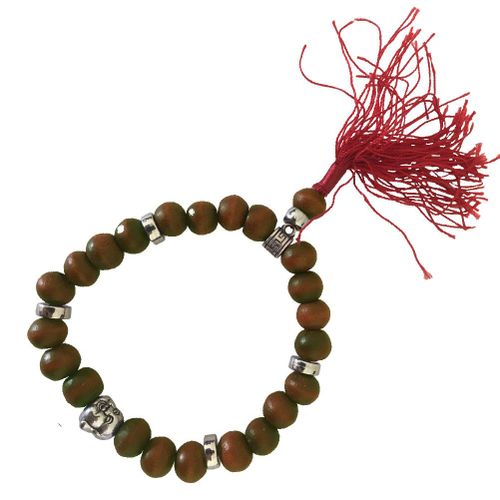Bracelet Bouddhiste En Perles De Bois - Modèle Marron