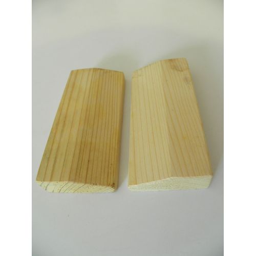 Paire de Sabots, Socles en sapin Nord 110x48x17à7mm pour habillage Bati Huisserie de Porte, Plinthe Champlat Chambranle